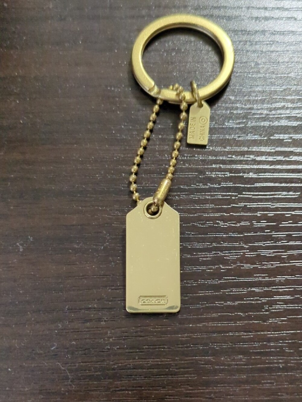 Coach Gold Tone Logo Tag Keychain - Picture 3 of 3